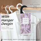 ROSE COTTAGE Large 12 Packs Hanging Closet Deodorizer Air Freshener Scented Sachets Long Lasting Smell Goods 6 Scents Option - Lavender, Linen, Cotton, Mint, Jasmine, Rose