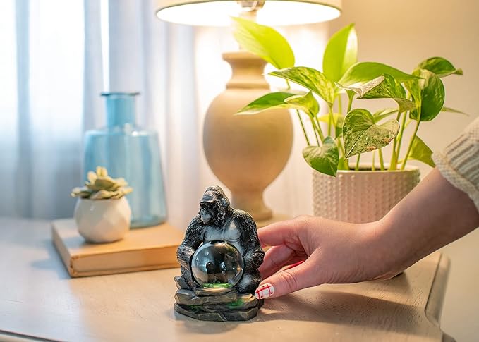 Elanze Designs Gorilla Mother and Baby Miniature 45MM Sturdy Polyresin Magical Whimsical Tabletop Dresser Nightstand Glitter Water Snow Globe Figurine Decoration