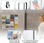 Acrylic Brochure Pamphlet Holder, 8 Magazine Holders and 8 Pamphlet Holders, Clear Brochure Display Holder Wall Mount, Trifold Flyer Rack, Literature Storage Rack for Home, Offices, Waiting Room