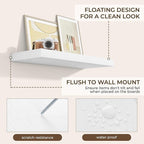 RICHFOCUS 31.5Inch Floating Shelves for Wall 2 Pack Shelves for Bedroom|Kitchen|Bathroom Wall Mounted Rustic Wood Floating Shelf with Invisible Brackets for Books|Storage|Decor, White