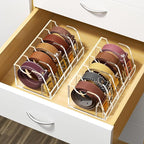 NIUBEE Belt Organizer - Acrylic Belt Storage Holder with 5 Compartments and Display Stand