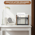 Magazine Holder, Magazine Rack Floor, Rustic Magazine Storage Basket, Farmhouse File Storage Basket Box Bin Folder Organizer Stand for Letters, Magazines, Books, Newspapers