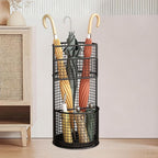 Umbrella Stand Iron Freestanding Organizer Rack Holder Stable Practical Iron Frame Suitable for Hotel Restaurant Entryway Office Hallway, Black