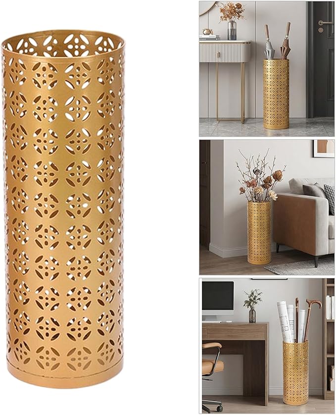 Metal Umbrella Stand with Coating and Nonslip Base for Home Offices Entryway Walking Stick Umbrella Storage