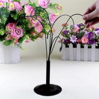 10.6 inch Ornament Tree Display Stand Rotating Decor, Decorative Black Metal Tabletop Display Stand Features Multiple Hooks, Display Rack for Ornaments Glass Globes Balls and Small Craft Items (1PCS)