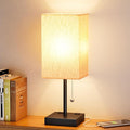 aooshine Medium Table Lamp with USB Ports - 3 Color Temperature Bedside Lamp for Bedroom, Pull Chain Control, USB A and C Ports, 2 AC Outlets, Bulb Included