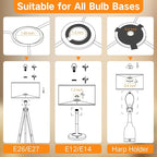 OUTON White Lamp shades Set of 2, Large Drum Lamp Shades for Floor Lamps, 16" Top x 16" Bottom x 9" High, Easy to Assemble, Replacement Linen Lampshades for Table Lamps & Bedside Lamps (1.65" Spider)