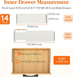 Lifewit 14 Pack Drawer Dividers 4" High 28-43.5cm/11-17" Adjustable Drawer Organizer for Clothes/Utensils, Expandable Drawer Separator in Dresser/Kitchen/Bedroom/Office Organization & Storage Beige