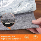 Non-Slip Rug Pads 2 x 8 ft, 100% Waterproof Extra Large Area Rugs Non Skid Rug Pad for All Floors and Finishes Durable Hardwood Floor Protective Felt Keeps Rugs in Place, Safe and Secure