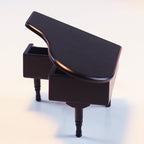 ANGEL MELODY Wooden Grand Piano Music Box Mechanism with Bench and Metal Pedal, Ring Storage Box Wind up You are My Sunshine Musical Boxes Birthday Gifts for Her, Kids, Daughter, Boys, Girls, (Black)