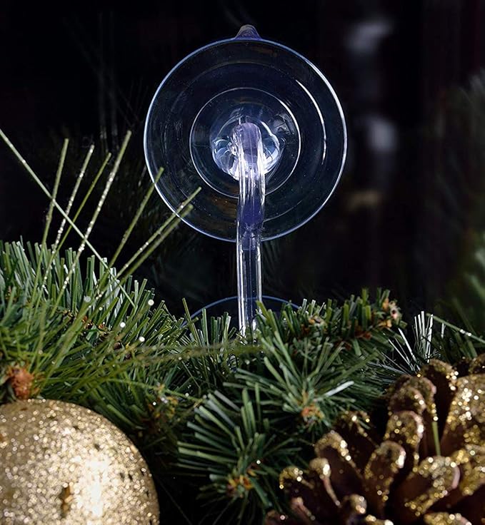 Your Little Lovely Christmas Wreath Holders Holiday Hangers – Suction Cup Hooks Glass Window Door Home Kitchen Hooks Supplies Decorations