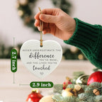 Never Underestimate the Difference You’ve Made, and the Lives You’ve Touched - Appreciation, Farewell, Going Away, Goodbye, Leaving & Retirement Gifts for Coworker, Employee | Heart Christmas Ornament