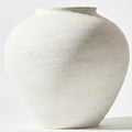 Large White Vase for Centerpieces - 11" Wide Textured Stone Look Metal Flower Vase for Table Decor - Rustic Farmhouse Vases for Living Room Dining Room Home Decor