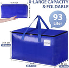 StorageRight Moving Bags-Heavy Duty Moving Boxes, Storage Totes with Zipper, Reinforced Handles and Tag Pocket-Collapsible Moving Supplies for moving, Storage and Travel 93L(Four Colors-10 Pack)