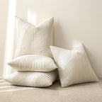 MIULEE Boho Farmhouse Throw Pillow Covers 18x18 Inch Set of 4 Mordern Nordic Cushion Covers Soft Corduroy Spring Home Decor for Couch Bed Sofa Living Room Cream White
