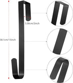 Zhehao 3 Pieces Christmas Decor Metal Wreath Hangers Over The Door Light Handy Wreath Hanger Hanging Hook (14 Inch, Black)