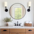 DUMOS Gold Circle Mirror for Wall 24.02 inch, Bathroom Round Wall Mirror for Over Sink, Bathroom, Entryway, Bedroom, Vanity, Shatterproof& Crystal-Clear