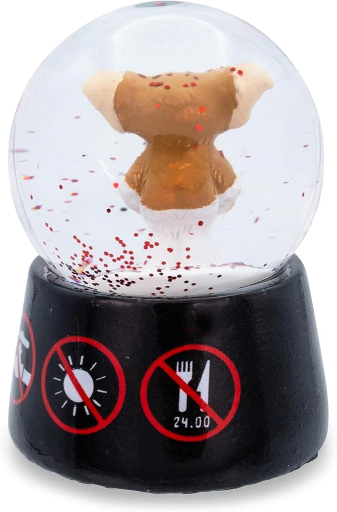 Gremlins Gizmo 3-Inch Mini Snow Globe with Swirling Glitter Display Piece | Horror Movie Collectible Keepsake