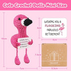 WenmthG Mini Positive Flamingo Crochet Doll - Funny Appreciation Gift for Women Men Couple Positive Crochet Animals Emotional Cheer Up Support Handmade Flamingo Birthday Retirement Decoration Gift
