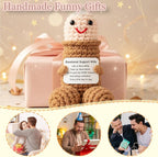 Funny Gag Doll Emotional Support Positive Crochet Animals Pickle Gifts for Adult Men Women Brother,Weird Things Stuff Desk Decor