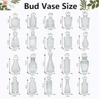 Clear Glass Bud Vases Set of 20,Small Flower Vases for Wedding Centerpieces,Mini Bud Vases in Bulk Amber Glass Vase for Table Decoration,Home Decor