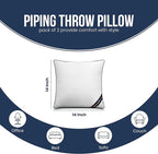 Utopia Bedding Throw Pillow Inserts (Pack of 2, White), 14 x 14 Inches Decorative Indoor Pillows for Sofa, Bed, Couch, Cushion Sham Stuffer
