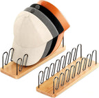 Hat Organizer for Baseball Caps-2 PacK | Wood & Metal Hat Rack Holds 14 for Baseball Caps | Space-Saving Closet Shelf Organizer for Bedroom, Dresser, Entryway