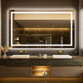 LOAAO 68"x36" LED Bathroom Mirror with Lights, Anti-Fog, Dimmable, Backlit + Front Lit, Lighted Bathroom Vanity Mirror for Wall, Memory Function