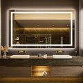 LOAAO 68"x40" LED Bathroom Mirror with Lights, Anti-Fog, Dimmable, Backlit + Front Lit, Lighted Bathroom Vanity Mirror for Wall, Memory Function