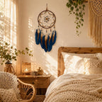 Dream Catchers Handmade Feather for Kids Bedroom Wall Hanging Decoration Decor Nursery Wall Art Ornament Craft