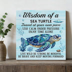 Sea Turtle Wall Art Decor Inspirational Wall Decor Posters Beach Themed Decoration for Bathroom Bedroom Living Room Home Office, Sea Turtle Gifts for Turtles Lovers (8 X 8 Inches, Framed)