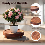 HOMIEE 4PCS Wooden Risers for Display 8/7/6/5 Inch Wood Pedestal Stand Mini Tray Stand Rustic Riser for Decor Home Kitchen Tiered Tray (Brown)