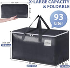 StorageRight Heavy Duty Moving Boxes-Moving Bags with Zipper, Reinforced Handles and Tag Pocket-Collapsible Moving Supplies-Totes for Storage Great for moving, Storage and Travel 93L(Gray-10 Pack)