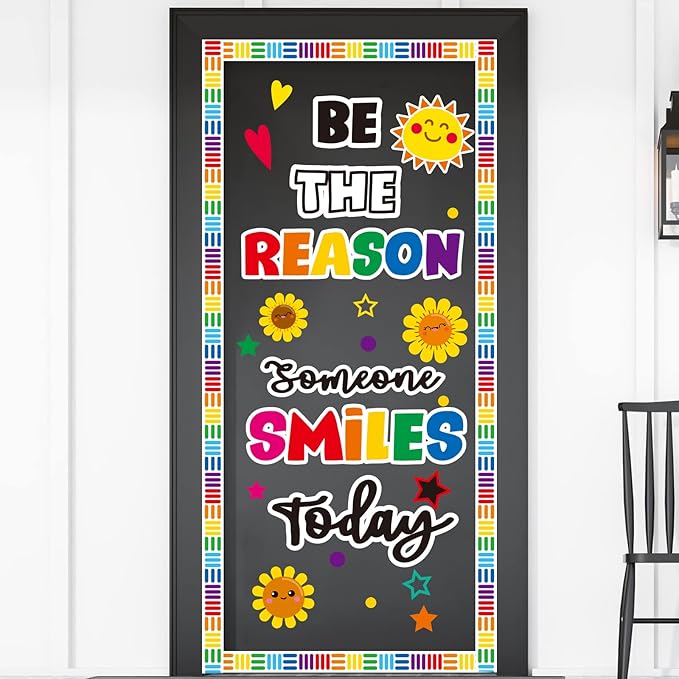 Classroom Bulletin Board Decoration Set Welcome Banner Wall Door Decor Colorful Classroom Decorations for Kindergarten Preschool Elementary Middle School(Be The Reason Someone Smile Today)