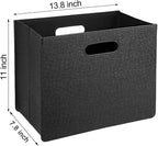 HofferRuffer Magazine Basket Holder, Foldable Magazine Rack, Document File Holder Organizer, File Folder, Newspaper Storage Bin Organizer for Home or Office(Black)