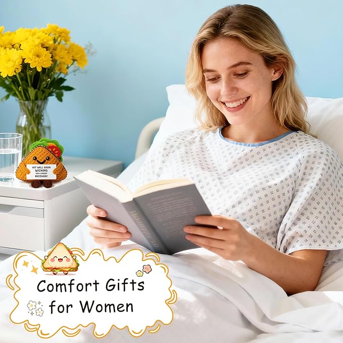 MY-ALVVAYS Funny Get Well Soon Sandwich Positive for Friend Women Men, Handmade Recovery Encouragement Gift, Thinking of You Present Collectible Doll