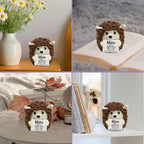 Inspirational Handmade Crochet Hedgehog, Positive Emotional Support Brown Hedgehog, Valentine's Day Gift, Birthday Thanksgiving Basket Gift for Home Decorations