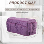 uxcell 2 Pcs Recliner Armchair Caddy, Couch Armrest Organizer with 14 Pockets for Bedside Sofa Remote Control Holder Magazine Phone Book Glasses (Purple, 20" x 7" x 9")