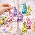 Lillian Vernon Bunny Blown Glass Easter Ornaments - Handcrafted Hanging Tree Decorations, Easter Bunny Holiday & Party Decor, 2.75 in, Assorted, 12-Piece Set