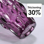 CEMABT 9.5inch 3.4 lb Glass Vases for Flowers Unbreakable Thickened Morden vase for Tables Centerpieces,Colorful,Vintage and Clear Rose Large Flower vases for Bouquet Unique Gifts（Purple）