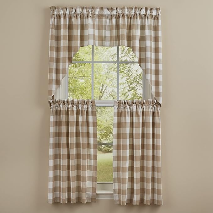 Park Designs Buffalo Check Natural Swag 72" x 36"