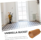 Uonlytech Artificial Rattan Umbrella Stand Plastic Storage Holder for Entryway Indoor Use Freestanding Design for Long Folding Umbrellas Decorative Organizer for Home Office