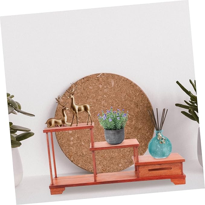 Wooden Tiered Display Stand Home Decor Aesthetic Riser for Figurines Wooden Riser Holder for Decor