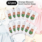 MYARO 12 Packs Baby Powder Scent Sachets Room Air Freshener for Closet Drawer Clothes Storage Small Space Odor Eliminator