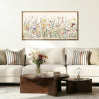 Large Floral Wall Art Framed Colorful Wildflower Wall Paintings Flower Artwork Floral Art Prints Wildflower Pictures Flowers Wall Decor for Living Room Bedroom Office Farmhouse 20x40 Inches Gift