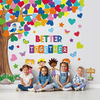 Adduster 108 Sheet Tree Bulletin Board Set - Classroom Tree Bulletin Board Set Heart Cutouts Classroom Bulletin Wall Decor Supplies for School Elementary Teacher Chalkboards (multi-colored)