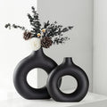 CEMABT Vases for Pampas Grass,Creative Vase Modern Home Decor,Handmade Vase Black Ceramic Dried Flowers Crafts Ornaments for Office Home Deco Decoration