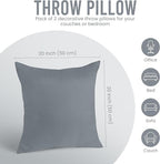 Utopia Bedding 20x20 Pillow Inserts, Set of 2, Grey – Indoor Decorative Throw Pillows for Bed, Sofa & Couch – Soft, Supportive & Fluffy Cushion Inserts