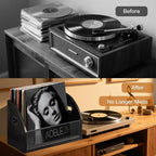 Vinyl Record Storage, Vinyl Record Album Holder, Modern Album Storage Record Case Box, Record Box Case Crate, Wooden LP Record Crate, Record Organizer for Home Decor and Collection Display