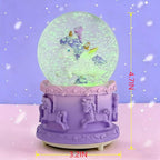 Unicorn Snow Globes,4.7IN Purple Music Snowglobes with LED Lights and Automatic Snowfall,Music Box Gifts for Girl,Home Decor Glass Ball for Kids Room Birthday for 5-18 Year Old Girl
